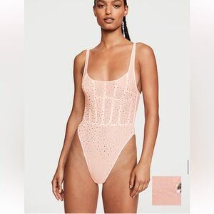 NWT Victoria’s secret Very Sexy Sugar Coated Rhinestone Wicked Corset Teddy M